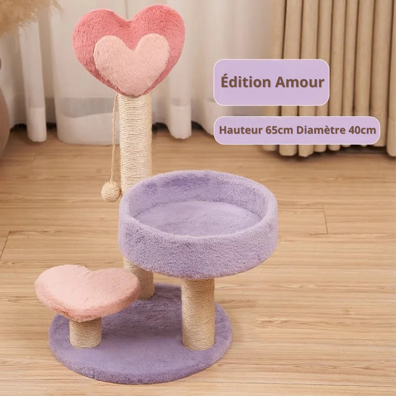 petit arbre a chat 65cm design coeur sisal