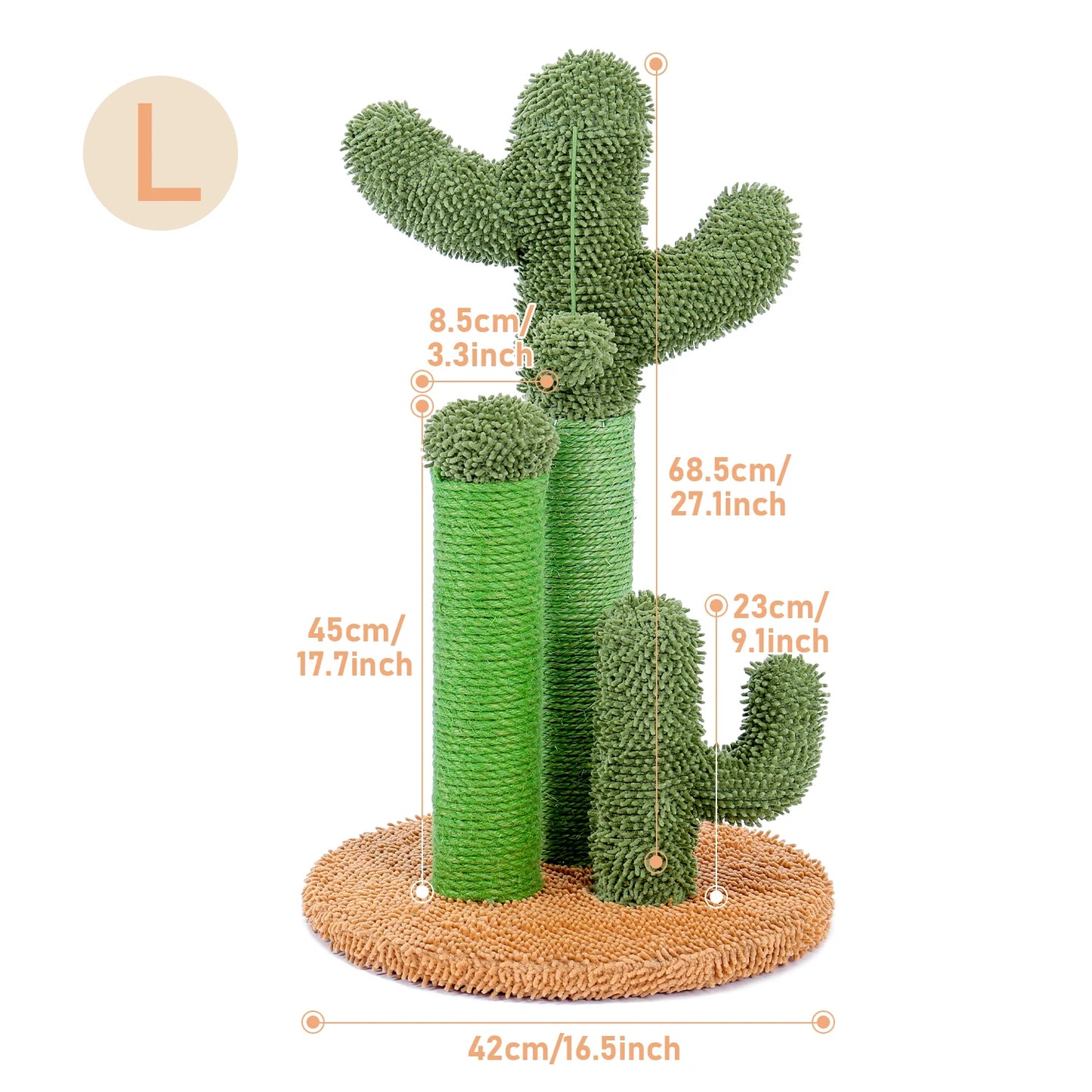 Arbre A Chat Cactus 3 Poteaux Avec Balle Suspendue