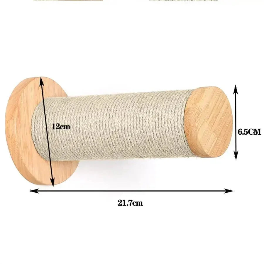 Griffoir Mural pour Chat – Cylindre en Sisal et Bois - Mon Arbre à Chat