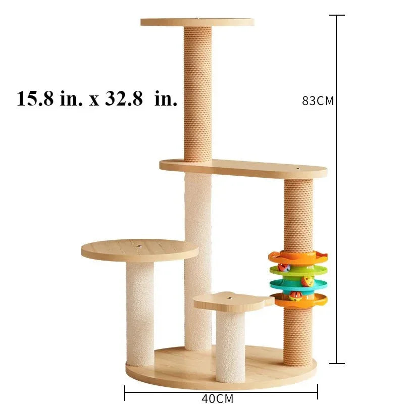 Structure Griffoir en Bois à Plateformes Multiples - Mon Arbre à Chat