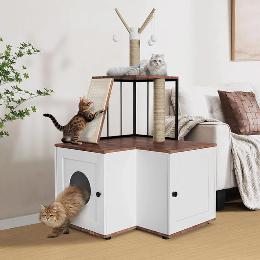 Arbre À Chat Avec Meuble Litière 124 Cm Bois