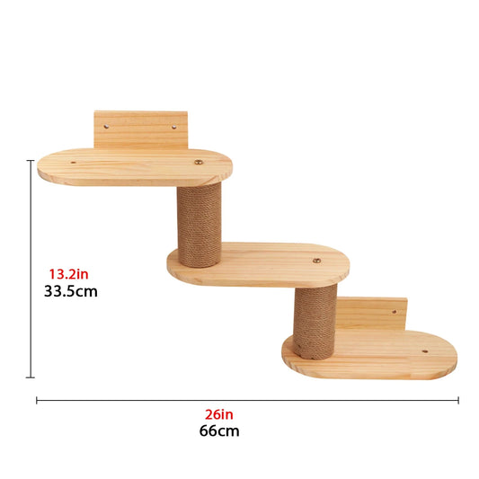 Etagere Murale Pour Chat En Bois 66x33,5 Cm