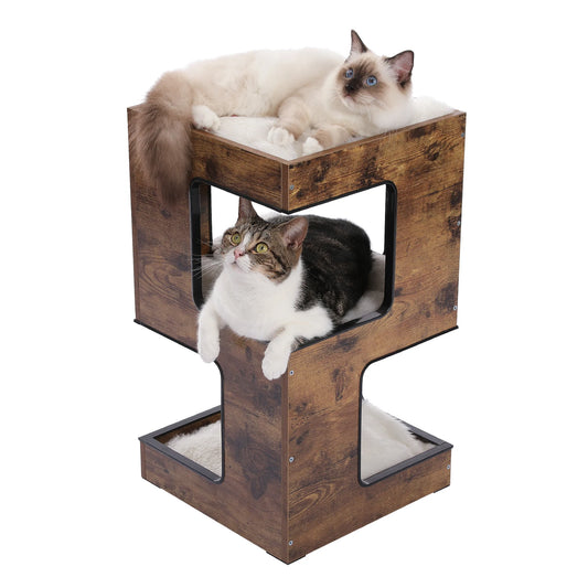 Arbre À Chat Compact Avec Griffoir 3 Niveaux