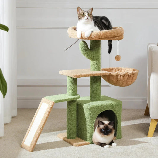 Arbre À Chat Compact Multi - Niveaux Vert - Mon Arbre à Chat
