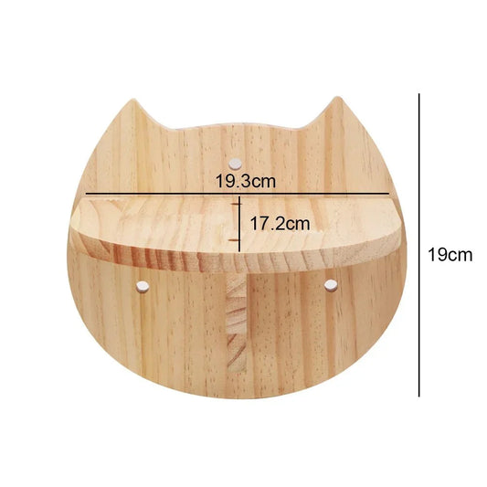 Assise Murale pour Chat – Forme Tête en Bois - Mon Arbre à Chat