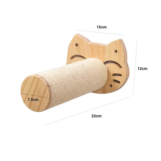 Griffoir Mural pour Chat – Tête en Bois Décorative - Mon Arbre à Chat