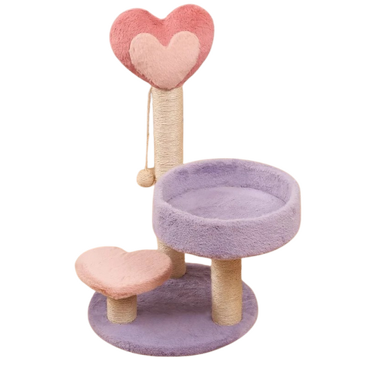 Petit arbre à chat 65 cm avec design en forme de cœur