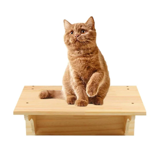 Plateforme Murale pour Chat – Support Large en Bois - Mon Arbre à Chat