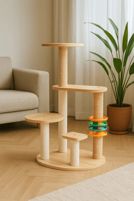 Structure Griffoir en Bois à Plateformes Multiples - Mon Arbre à Chat
