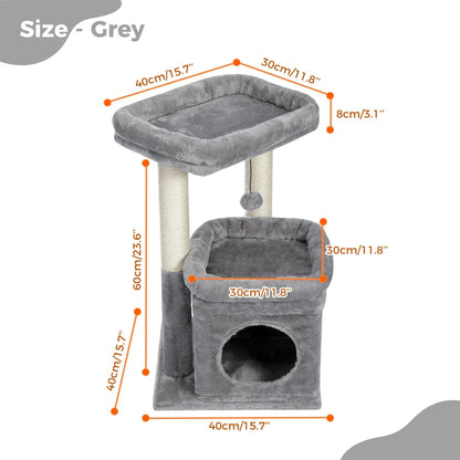 Tour Féline Beige avec Niche et Griffoir - Mon Arbre à Chat